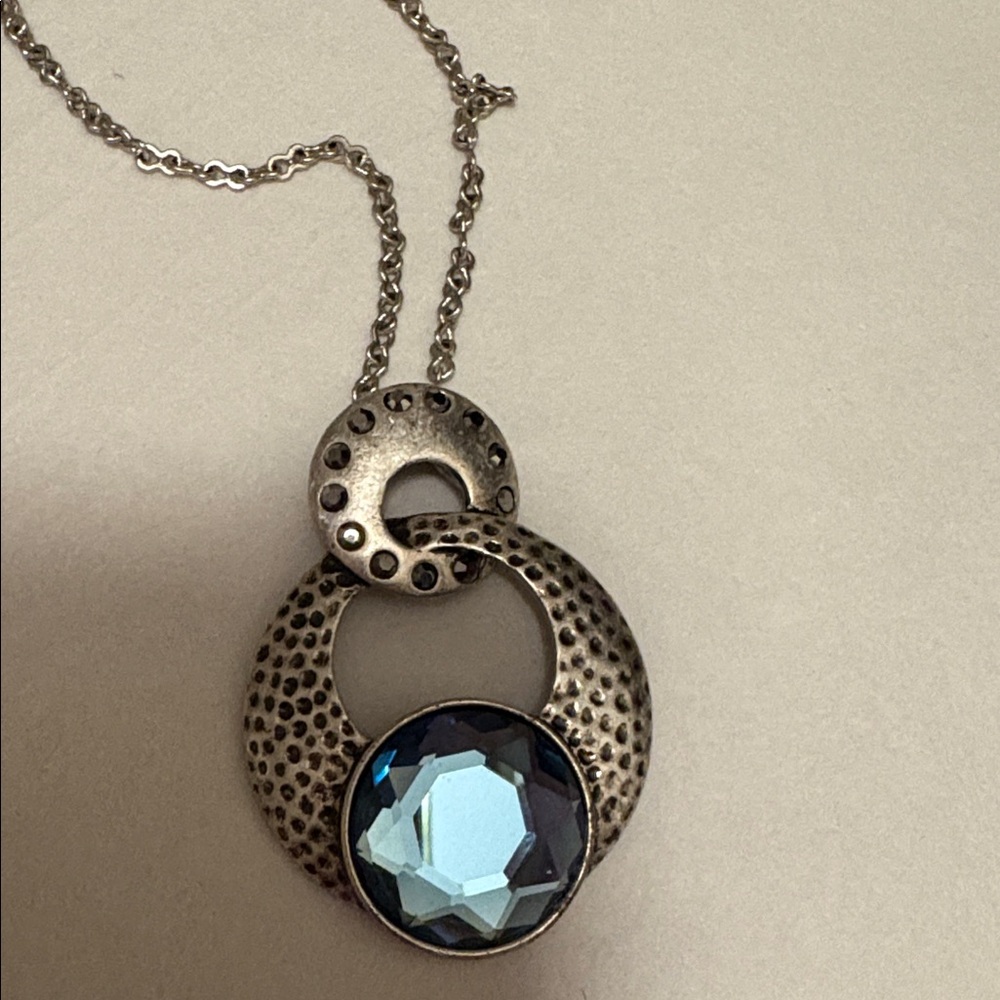 Kiam Family rhinestone, marcasite necklace in silver tone